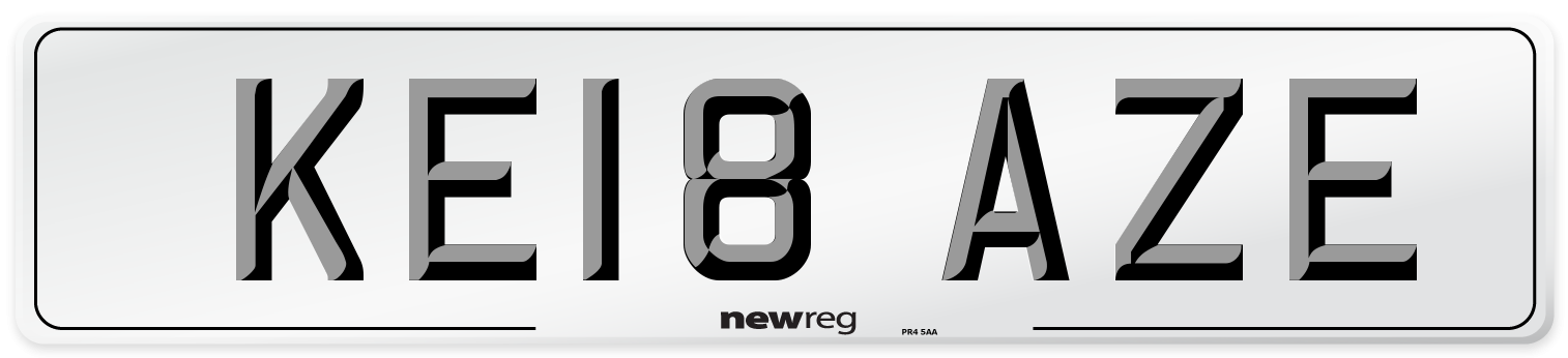 KE18 AZE Number Plate from New Reg